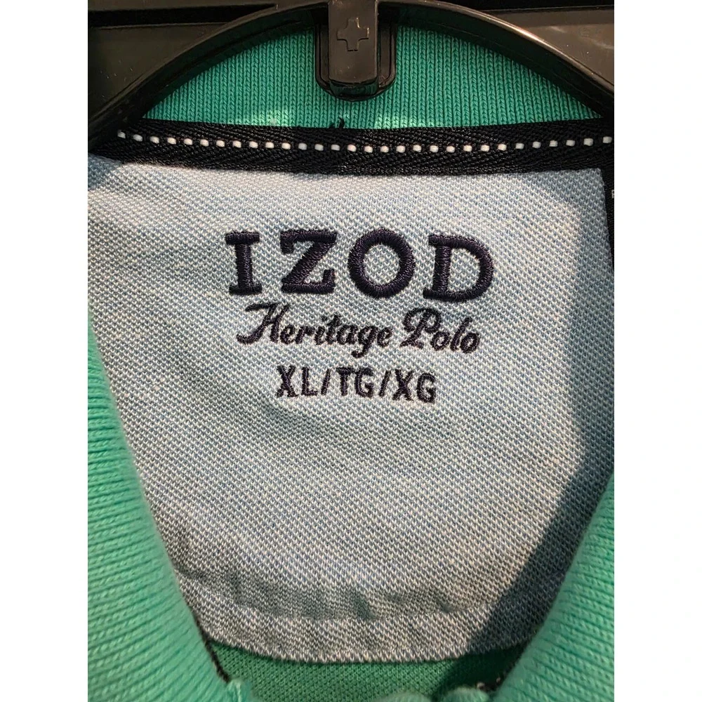 Men's sz XL Izod Heritage Polo‎ Mint Green Short Sleeve 100% Cotton Pique Shirt